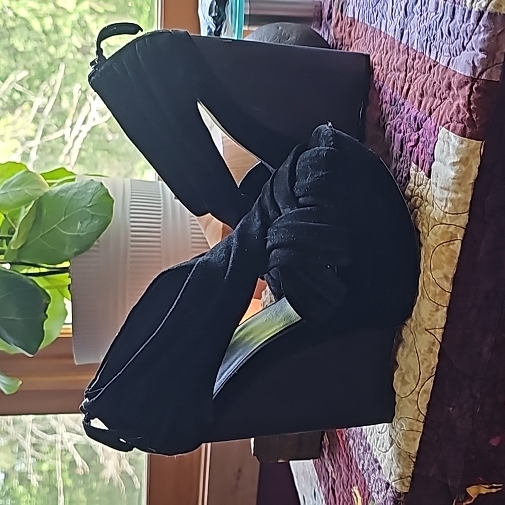 Joe's Jeans Platform Wedge Black Suede